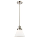 Cone Mini Pendant shown in the Brushed Satin Nickel finish with a Matte White shade