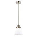 Cone Mini Pendant shown in the Brushed Satin Nickel finish with a Matte White shade