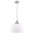 Bell Mini Pendant shown in the Brushed Satin Nickel finish with a Matte White shade