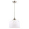 Bell Mini Pendant shown in the Brushed Satin Nickel finish with a Matte White shade