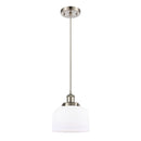 Bell Mini Pendant shown in the Brushed Satin Nickel finish with a Matte White shade