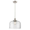 Bell Mini Pendant shown in the Brushed Satin Nickel finish with a Clear shade