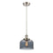 Bell Mini Pendant shown in the Brushed Satin Nickel finish with a Plated Smoke shade