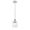 Bell Mini Pendant shown in the White and Polished Chrome finish with a Seedy shade