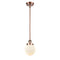 Beacon Mini Pendant shown in the Antique Copper finish with a Matte White shade