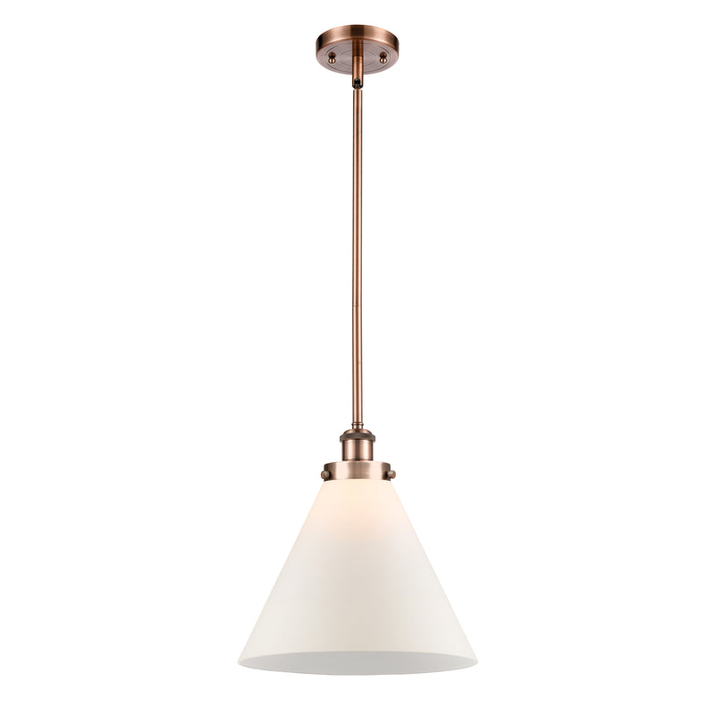 Cone Mini Pendant shown in the Antique Copper finish with a Matte White shade