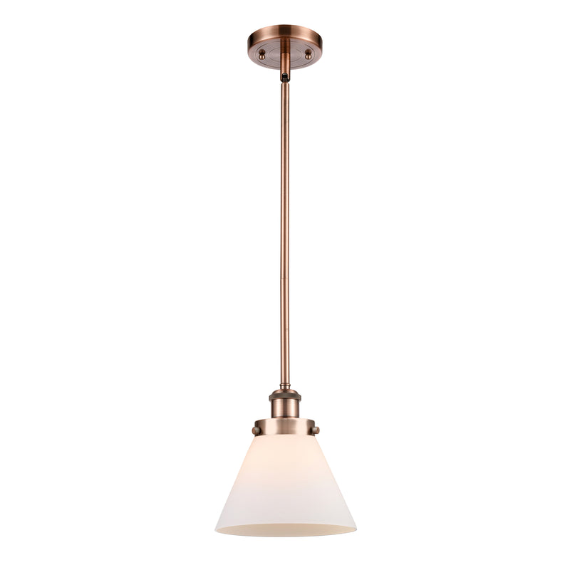 Cone Mini Pendant shown in the Antique Copper finish with a Matte White shade