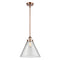 Cone Mini Pendant shown in the Antique Copper finish with a Clear shade