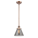 Cone Mini Pendant shown in the Antique Copper finish with a Plated Smoke shade