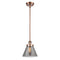 Cone Mini Pendant shown in the Antique Copper finish with a Plated Smoke shade