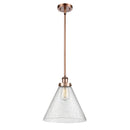 Cone Mini Pendant shown in the Antique Copper finish with a Seedy shade