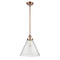 Cone Mini Pendant shown in the Antique Copper finish with a Seedy shade