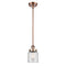 Bell Mini Pendant shown in the Antique Copper finish with a Clear shade