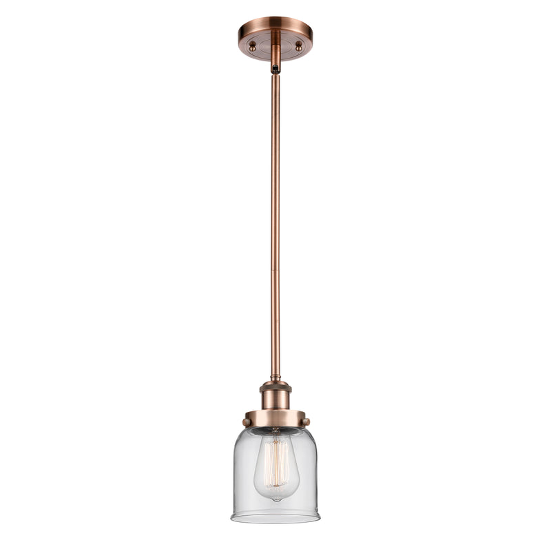 Bell Mini Pendant shown in the Antique Copper finish with a Clear shade