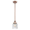 Bell Mini Pendant shown in the Antique Copper finish with a Seedy shade