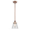 Cone Mini Pendant shown in the Antique Copper finish with a Clear shade