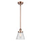 Cone Mini Pendant shown in the Antique Copper finish with a Seedy shade