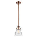 Cone Mini Pendant shown in the Antique Copper finish with a Seedy shade