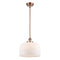 Bell Mini Pendant shown in the Antique Copper finish with a Matte White shade