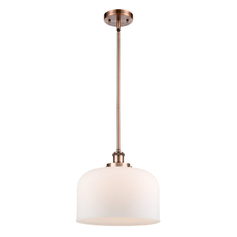 Bell Mini Pendant shown in the Antique Copper finish with a Matte White shade