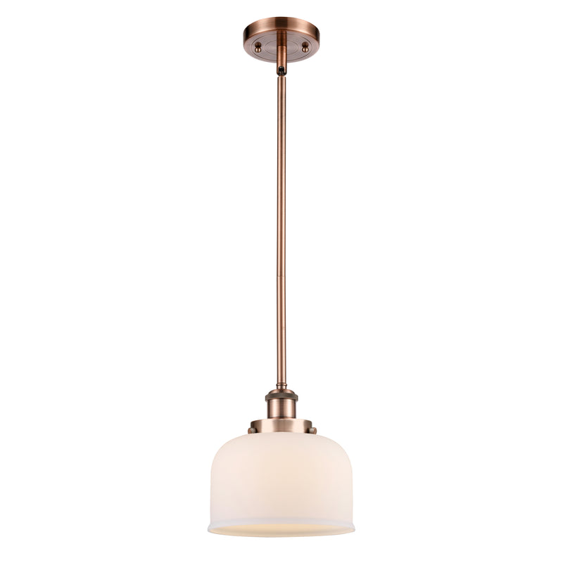 Bell Mini Pendant shown in the Antique Copper finish with a Matte White shade