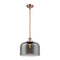 Bell Mini Pendant shown in the Antique Copper finish with a Plated Smoke shade