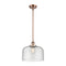 Bell Mini Pendant shown in the Antique Copper finish with a Seedy shade