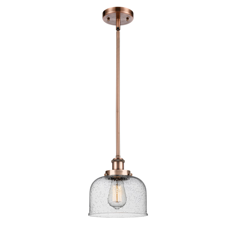 Bell Mini Pendant shown in the Antique Copper finish with a Seedy shade