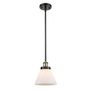 Cone Mini Pendant shown in the Black Antique Brass finish with a Matte White shade