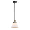 Cone Mini Pendant shown in the Black Antique Brass finish with a Matte White shade