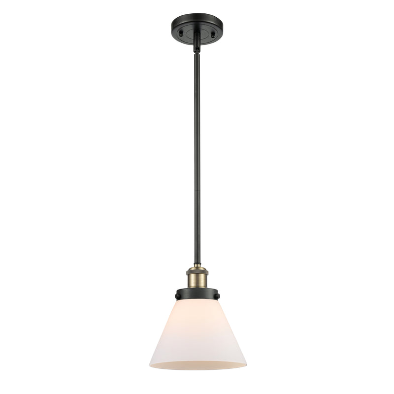 Cone Mini Pendant shown in the Black Antique Brass finish with a Matte White shade