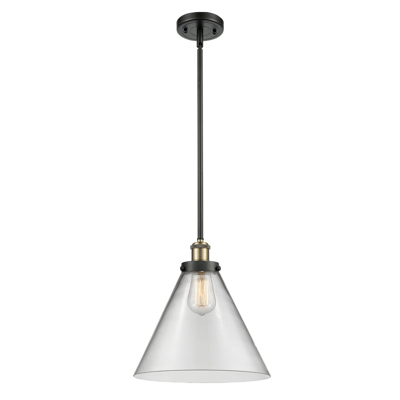 Cone Mini Pendant shown in the Black Antique Brass finish with a Clear shade