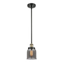 Bell Mini Pendant shown in the Black Antique Brass finish with a Plated Smoke shade