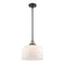 Bell Mini Pendant shown in the Black Antique Brass finish with a Matte White shade