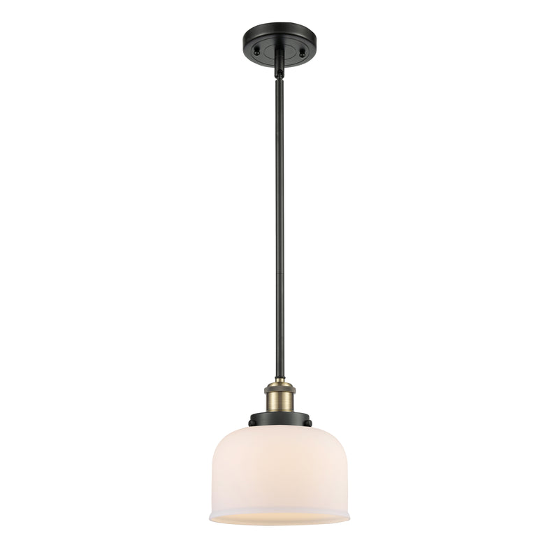 Bell Mini Pendant shown in the Black Antique Brass finish with a Matte White shade