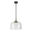 Bell Mini Pendant shown in the Black Antique Brass finish with a Clear shade