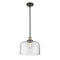 Bell Mini Pendant shown in the Black Antique Brass finish with a Clear shade