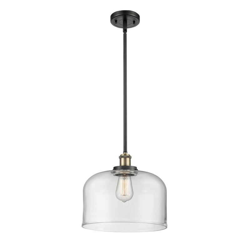 Bell Mini Pendant shown in the Black Antique Brass finish with a Clear shade