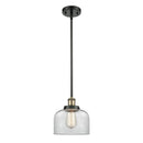 Bell Mini Pendant shown in the Black Antique Brass finish with a Clear shade