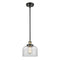 Bell Mini Pendant shown in the Black Antique Brass finish with a Clear shade