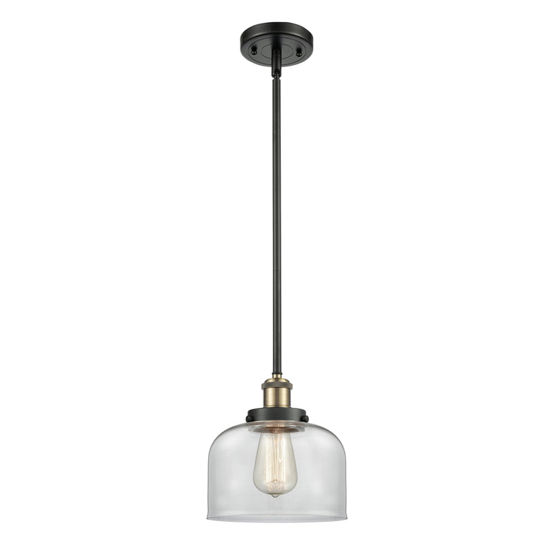 Bell Mini Pendant shown in the Black Antique Brass finish with a Clear shade