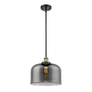 Bell Mini Pendant shown in the Black Antique Brass finish with a Plated Smoke shade