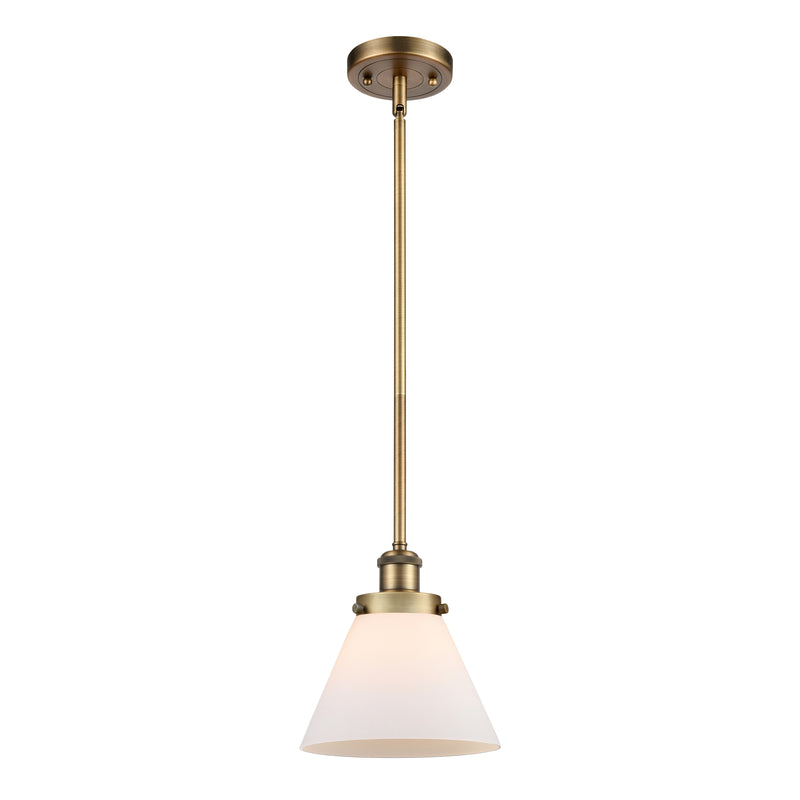 Cone Mini Pendant shown in the Brushed Brass finish with a Matte White shade