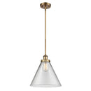 Cone Mini Pendant shown in the Brushed Brass finish with a Clear shade