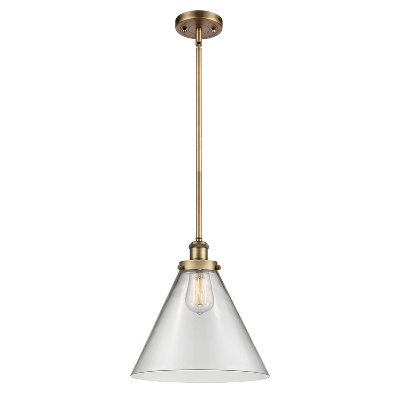 Cone Mini Pendant shown in the Brushed Brass finish with a Clear shade