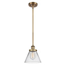 Cone Mini Pendant shown in the Brushed Brass finish with a Clear shade