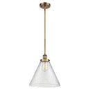 Cone Mini Pendant shown in the Brushed Brass finish with a Seedy shade