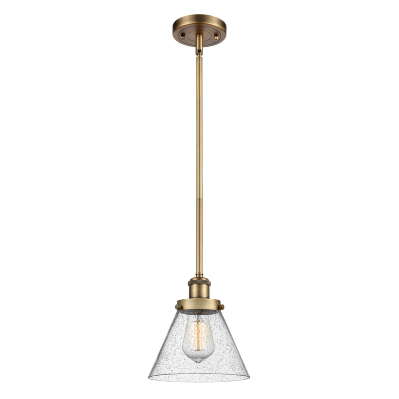 Cone Mini Pendant shown in the Brushed Brass finish with a Seedy shade