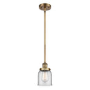 Bell Mini Pendant shown in the Brushed Brass finish with a Clear shade