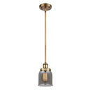 Bell Mini Pendant shown in the Brushed Brass finish with a Plated Smoke shade